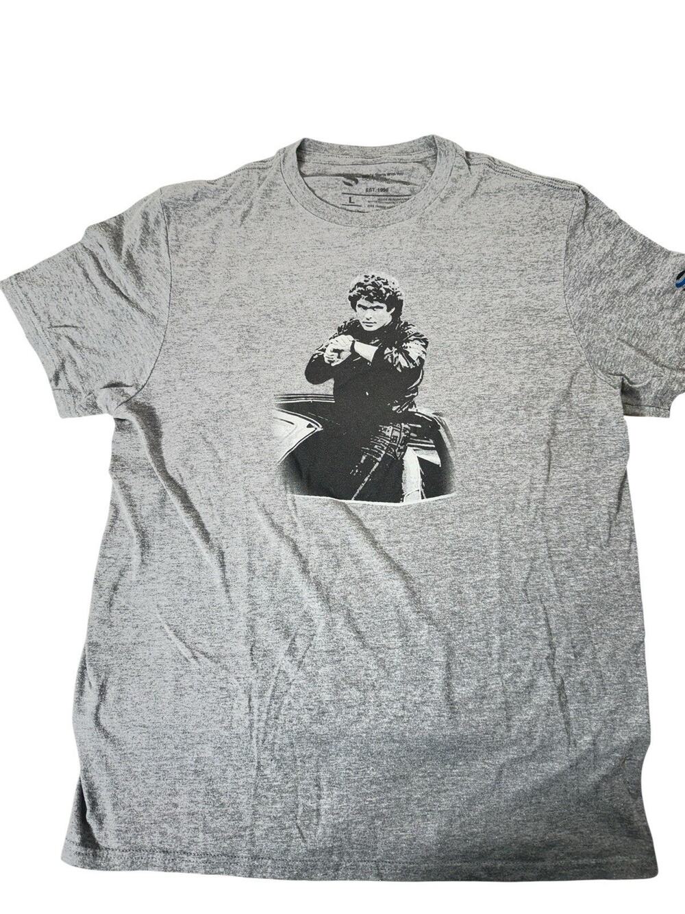 Knight Rider David Hasselhoff Large T-Shirt Dark Gray